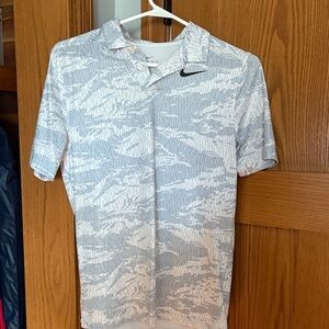 Nike Boys Patterned Polo Shirt - White and Gray